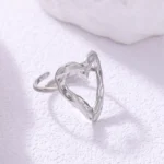 Retro Love Adjustable Stainless Steel Ring - Image 6