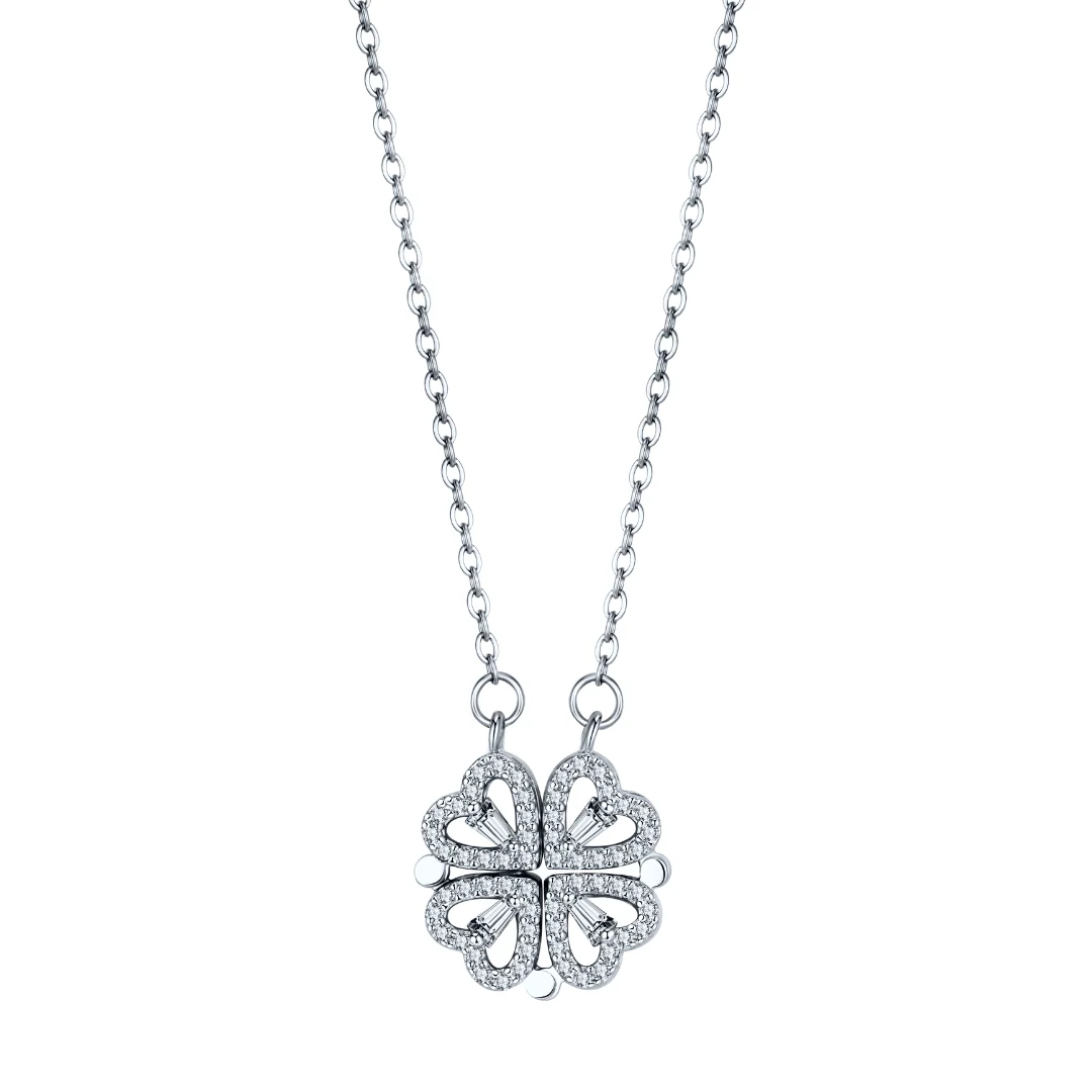 3_efa499b0-8822-4c4c-8189-7021f2260cca-1.webp Silver Clover Hearts Necklace - Image 1