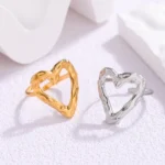 Retro Love Adjustable Stainless Steel Ring - Image 2