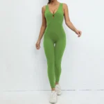Yoga Jumpsuit V-shaped Back Design Sleeveless Fitness Running Sportswear Stretch Tights Pants For Womens Clothing - Image 11